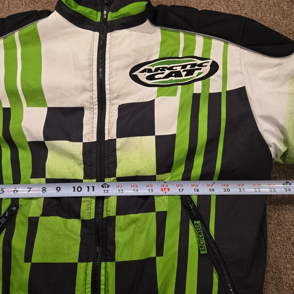Vintage Arctic‎ Cat Vaporblast Jacket Mens Medium Green Checkered Thinsulate Zip